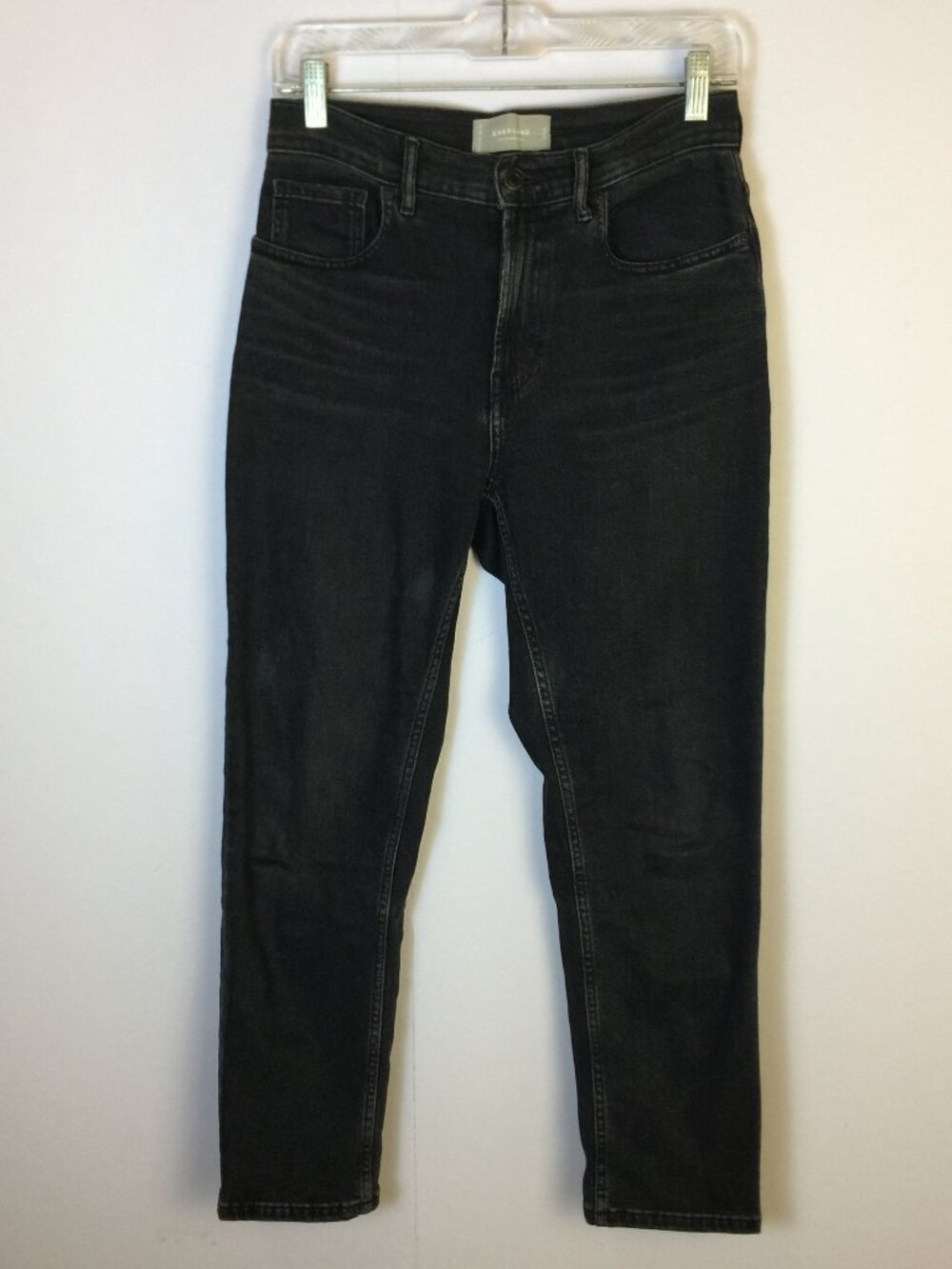 Everlane The Cheeky Crop Jean Size 26 Womans Washed Black Mid Rise Denim Stretch